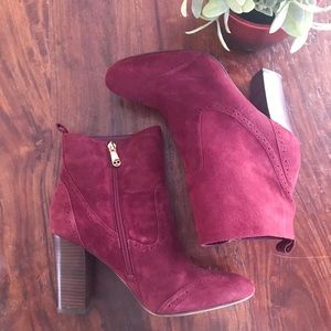 Burgundy Heeled Booties